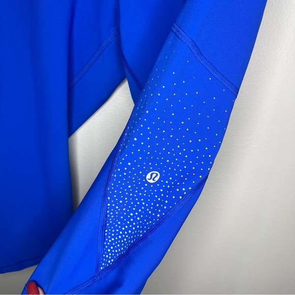 Lululemon Tight Stuff Crop Leggings Reflective with Side Pockets Cerulean Blue - Picture 10 of 12